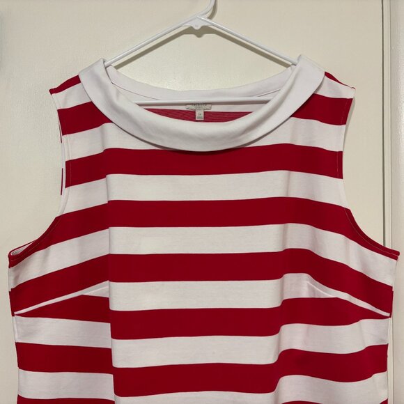 Talbots Women's Plus Red/White Nautical Stripe Sleeveless Shirt Top Tank 3X - Picture 2 of 9